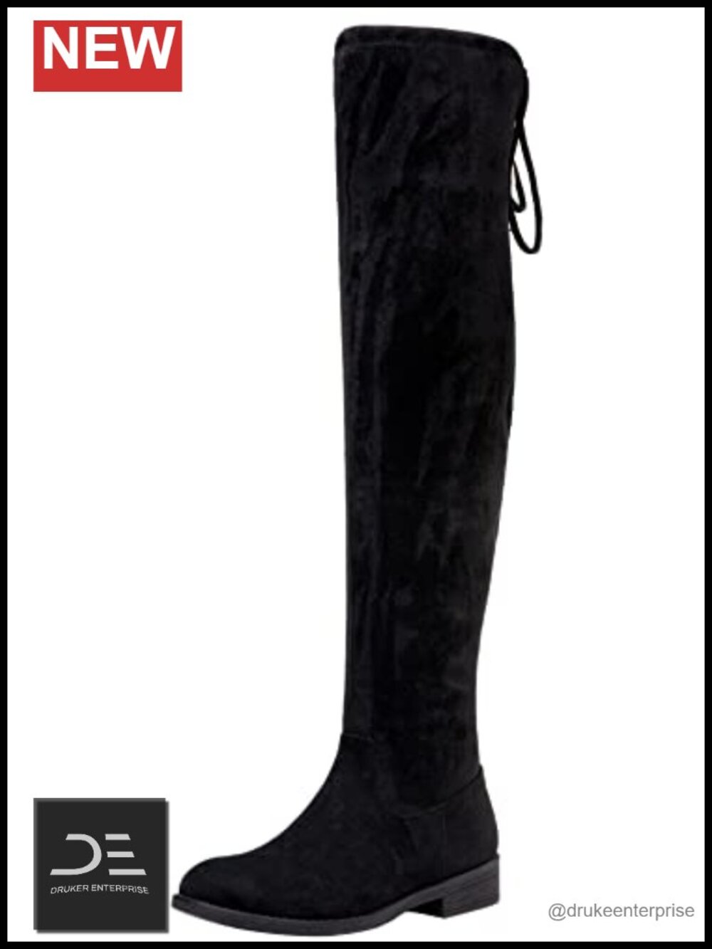 Women's Over the Knee Flat Heel Thigh High Boots Synthetic Suede Zip